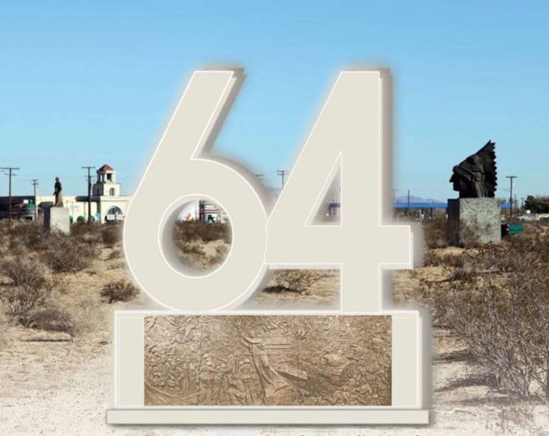 在美国加州15号公路旁树立的六四纪念碑(推特图片)