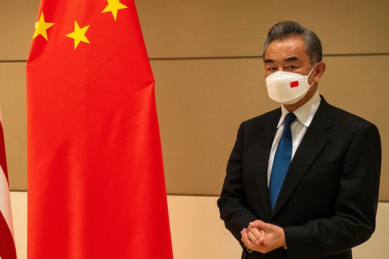 二十大后成为中共中央政治局委员的中国外交部长王毅(法新社)