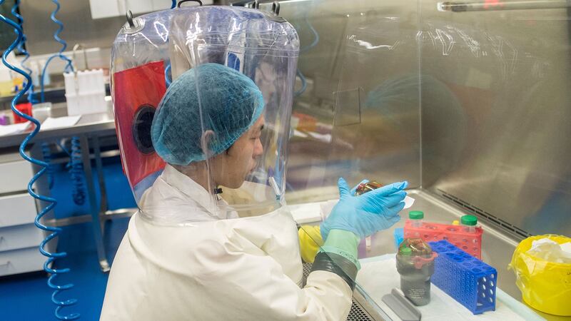 图为武汉P4实验室。(法新社)