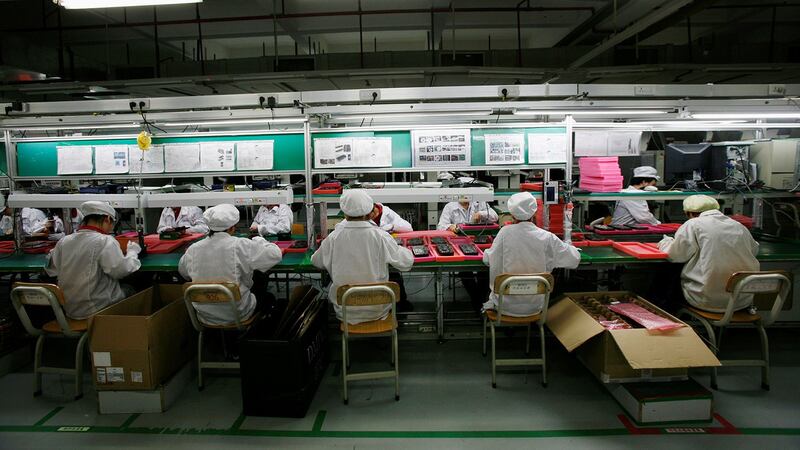 富士康母公司鸿海按照苹果公司的要求，正在越南东北部的北江省厂房兴建生产线。（路透社图片）