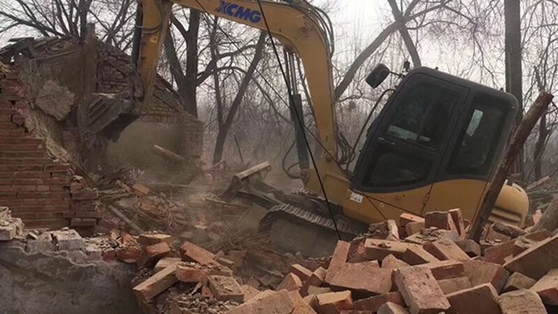 北京宋庄艺术家王鹏的祖宅被强拆(志愿者提供/记者乔龙)