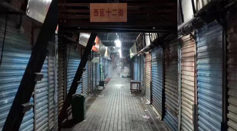 武汉华南海鲜市场内冷冷清清。(网民提供/记者乔龙)