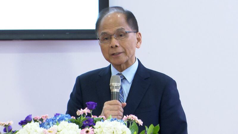 台湾的立法院长游锡堃指，境外势力在台湾内部密集散播不实讯息，企图影响台湾民主选举结果。(记者 李宗翰摄)