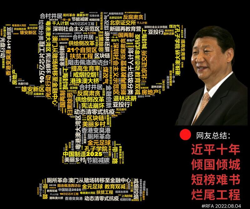 十年中国梦,烂尾知多少( 2.0版)。(RFA制图)