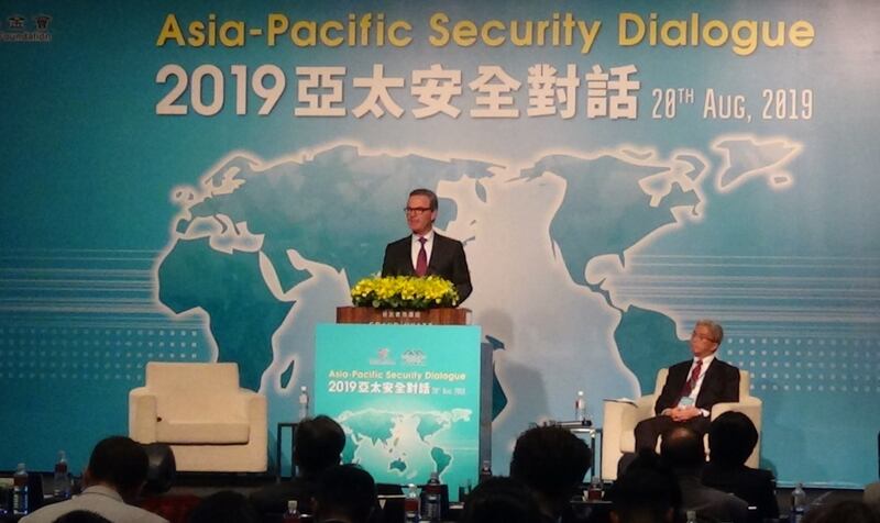 前澳大利亚国防部长派恩出席台北的“2019亚太安全对话”。(记者夏小华摄)