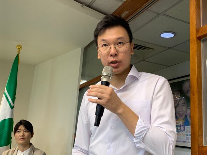 民进党副秘书长林飞帆称,北京已经是实质镇压。(记者 黄春梅摄)