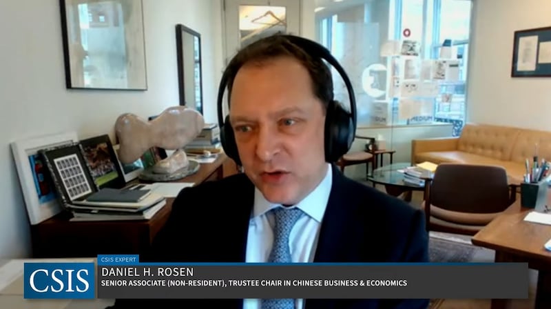 荣鼎集团(Rhodium Group)创始合伙人丹尼尔·罗森(Daniel Rosen)(视频截图/CSIS)