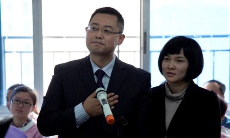 王怡和妻子蒋蓉。(资料图片)