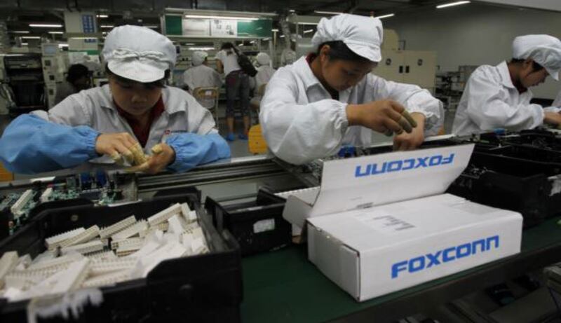 富士康郑州工厂。(AP)