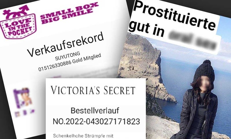 蘇雨桐說,她所面臨的騷擾包括篡改照片、假廣告和偽造的成人用品收據。 (圖源:蘇雨桐/RFA)