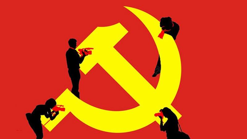 报考记者必须拥护共产党 学习宣传习思想(RFA制图)