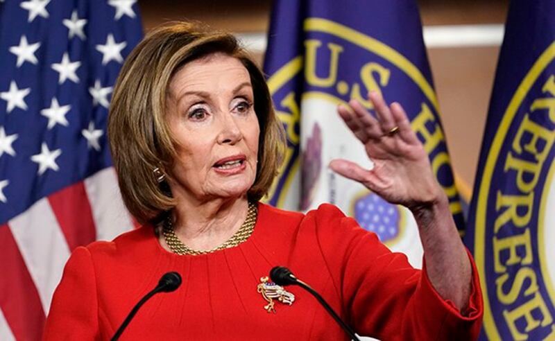 美国众议院议长佩洛西(Nancy Pelosi)在听证会上表示，她支持对北京冬奥会进行外交抵制。（美联社图片）
