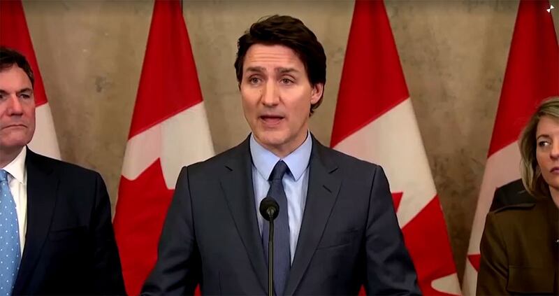 加拿大总理特鲁多宣布启动对中国干预选举的一系列调查方式。（路透社视频截图）