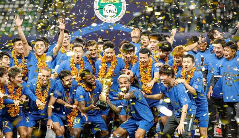 已被解散的中超联赛卫冕冠军江苏苏宁足球俱乐部(法新社图片)