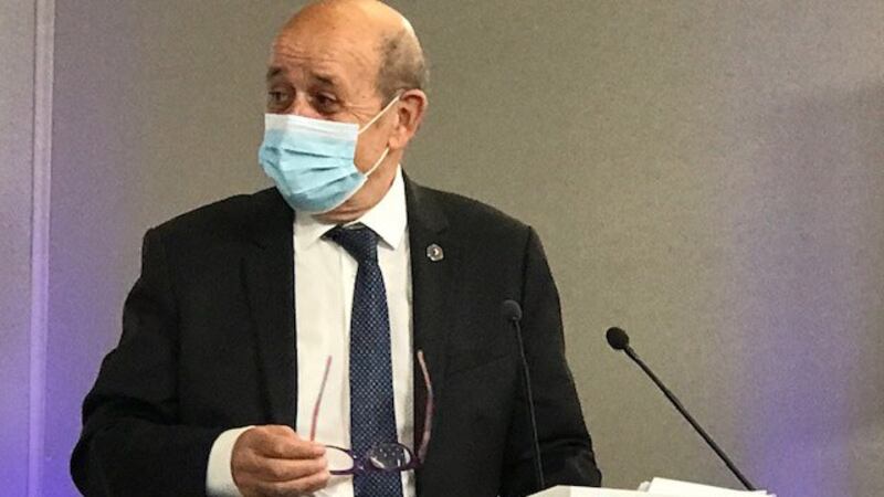 法国外长勒德里安强调,欧盟全力支持立陶宛。蔡凌摄影