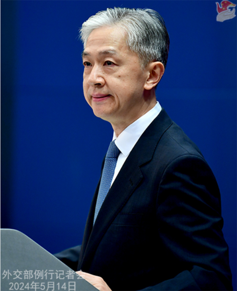 中国外交部发言人汪文斌2024年5月14日在回应外媒记者提问时也指出,中方一贯反对违反WTO规则单方面加征关税,中方"将采取一切必要措施维护自身正当权益"。(中国外交部官网)