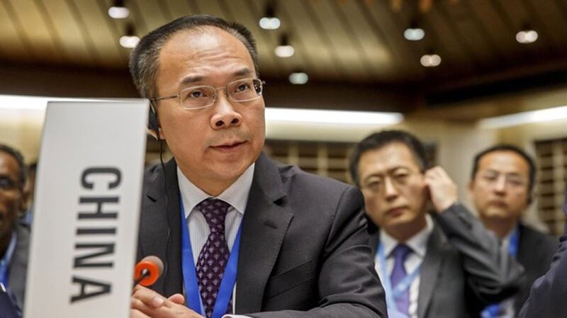 世卫组织第执行委员会3日在瑞士日内瓦召开,讨论武汉肺炎疫情扩散,史瓦帝尼力挺台湾,被中国代表李松(图)以程序问题打断。(美联社)