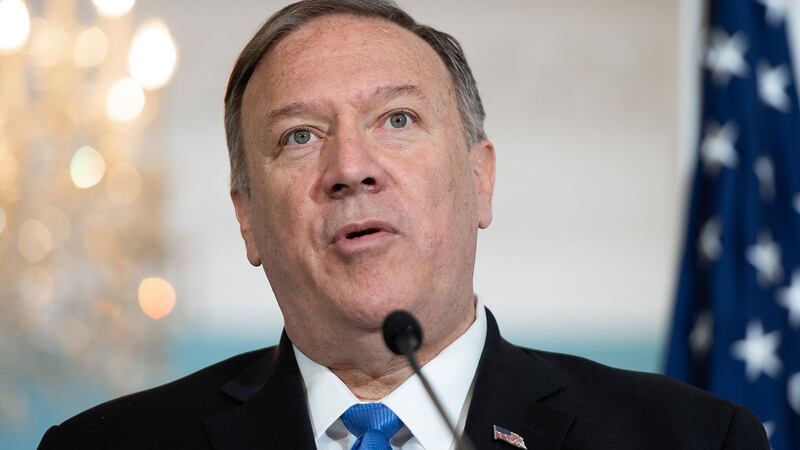 美国国务卿蓬佩奥呼吁北京停止对居住在中国境外维吾尔人的一切骚扰,并允许他们与家庭成员自由交流而不受任何影响。(资料图/法新社)