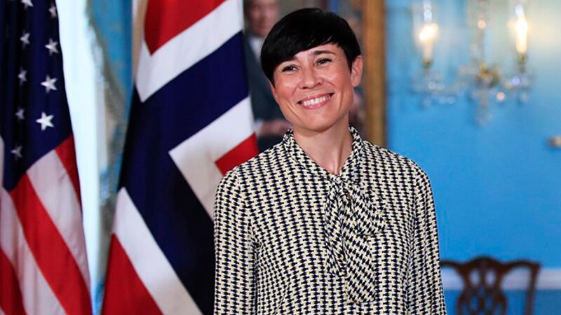 挪威外交大臣瑟雷德(Ine Eriksen Søreide)在研讨会上表示,中国在世界舞台上扮演重要角色,但不代表中国可以不遵守国际守则。(美联社)