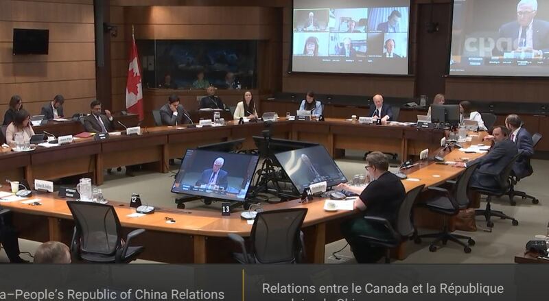 加中关系特别委员会于2019年底设立，曾针对包括中国胁迫外交、窃取机密、恐吓侨民等多个问题进行讨论。 (加中关系特别委员会会议截图)