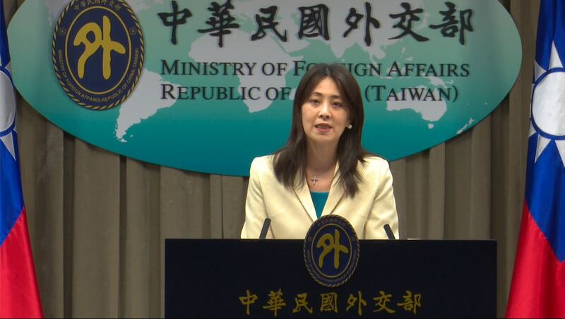 台湾外交部发言人欧江安6日线上记者会,感谢美国联合欧盟等盟友持立陶宛和台湾进一步扩大关系。(台湾外交部提供)